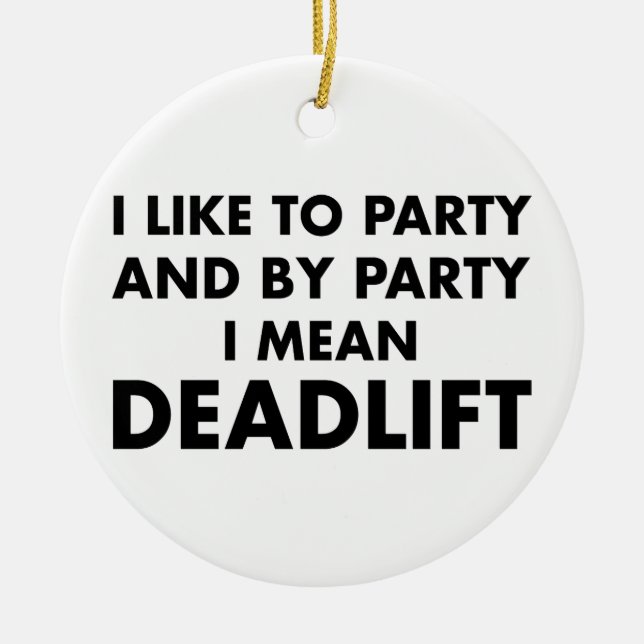 Deadlift Ceramic Ornament (Front)