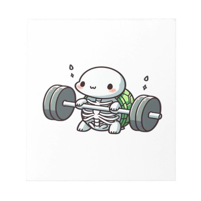 Deadlift Cute Turtle Classic T-Shirt Notepad (Front)
