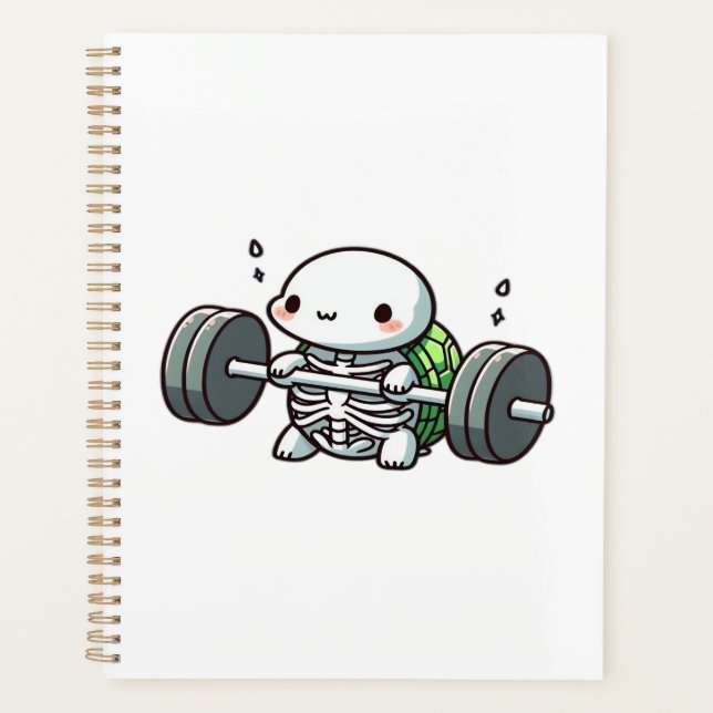 Deadlift Cute Turtle Classic T-Shirt Planner (Front)