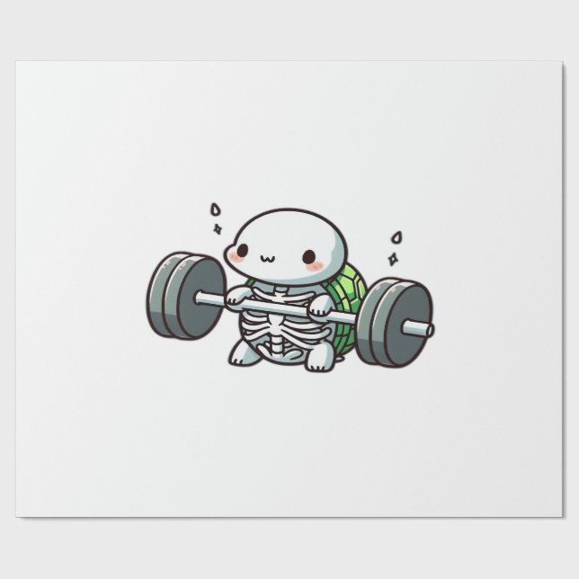 Deadlift Cute Turtle Classic T-Shirt Wrapping Paper (Flat)