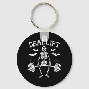 Deadlift Funny Halloween Saying Skeleton Rbell Gym Keychain