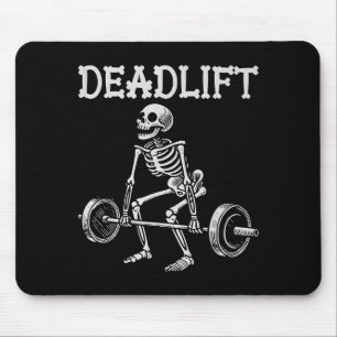 Deadlift Funny Halloween Skeleton Weight Lifting W Mouse Pad