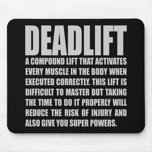 Deadlift - Funny Workout Motivational Mouse Pad (Front)