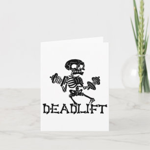 Deadlift Halloween Skeleton Workout Bodybuilding G Card