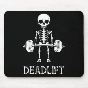 Deadlift Skeleton Gym Weight Lifting Workout Fitne Mouse Pad