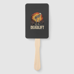 Deadlift Skeleton Halloween Gym Workout Design Hand Fan