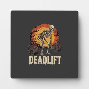 Deadlift Skeleton Halloween Gym Workout Design Plaque