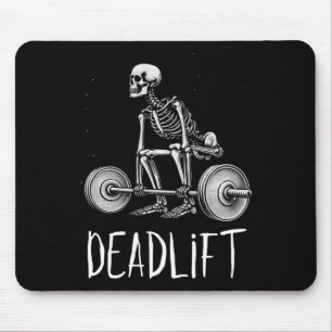 Deadlift Skeleton Workout Halloween Weight Lifting Mouse Pad