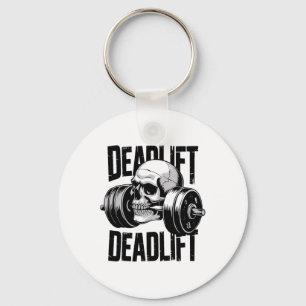 Deadlift Skull Skeleton Workout Powerlifting Gym L Keychain