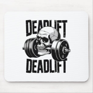 Deadlift Skull Skeleton Workout Powerlifting Gym L Mouse Pad