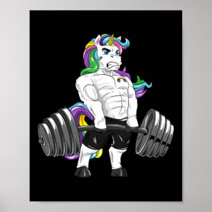 Deadlift Unicorn Gym Powerlifter Bodybuilding  Poster