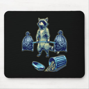 Deadlifting Raccoon Weightlifting Bodybuilding Fit Mouse Pad