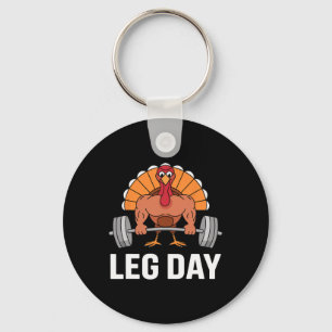 Deadlifting Turkey Leg Day Thanksgiving Funny Gym  Keychain