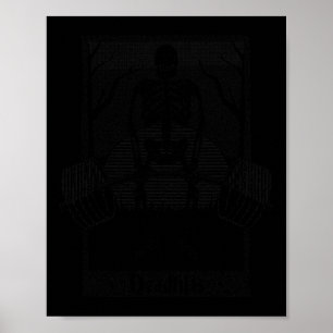 Deadlifts Weightlifter Skeleton Halloween Gym Work Poster