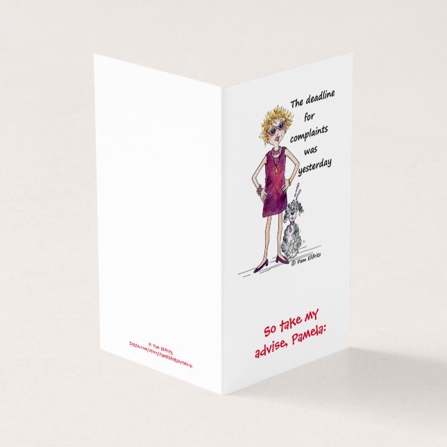 Deadline amusing comment red watercolor Lady (Outside)