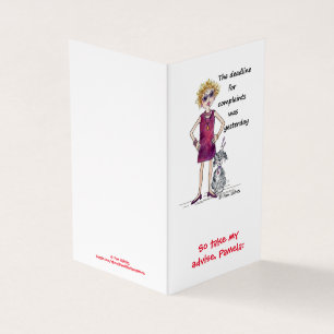Deadline amusing comment red watercolor Lady