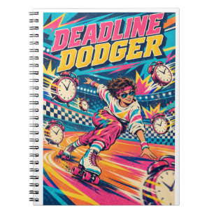 Deadline Dodger Retro Roller Skating Notebook