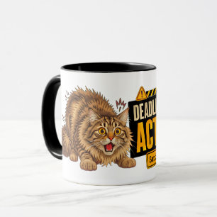 Deadline Mode Activated Cat Mug - Funny Coffee Gif