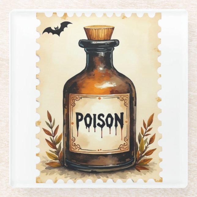 Deadly Elixir: Autumn’s Darkest Brew Glass Coaster (Front)