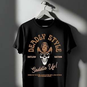 Deadly Style – Western Outlaw Skull Vibes T-Shirt
