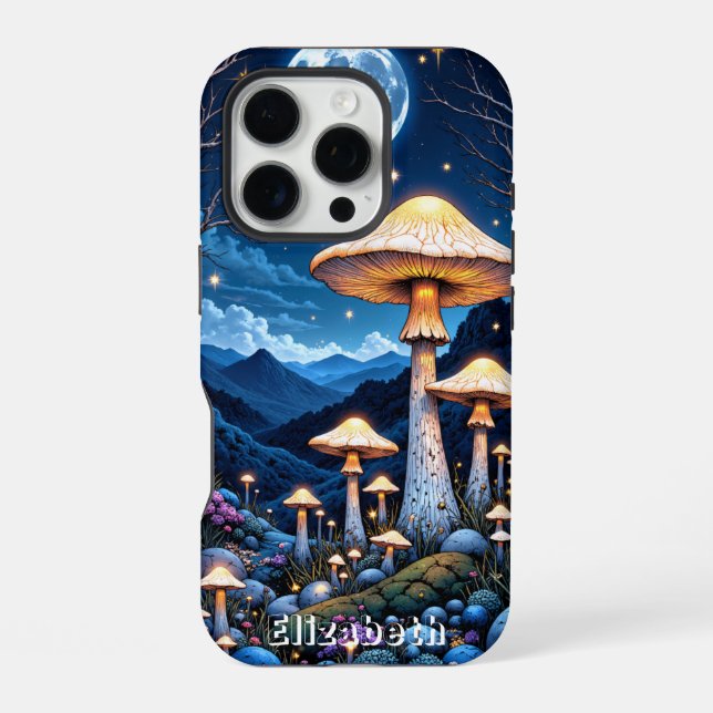 Deadly Webcap Moonlight Mushroom iPhone Case (Back)