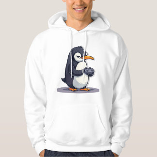 Deadpan Penguin Gamer Mascot Hoodie