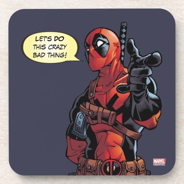 Deadpool Closeup Pointing Coaster (Front)