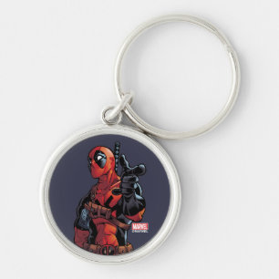 Deadpool Closeup Pointing Keychain