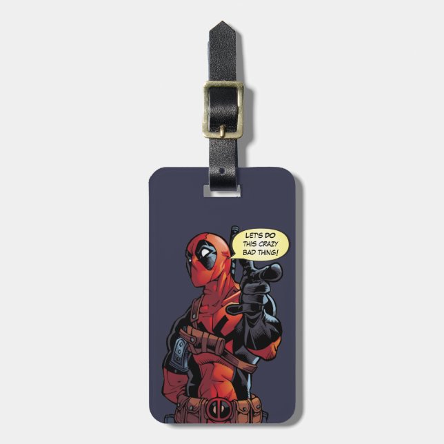 Deadpool Closeup Pointing Luggage Tag (Front Vertical)