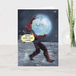 Deadpool Holding The Earth Card