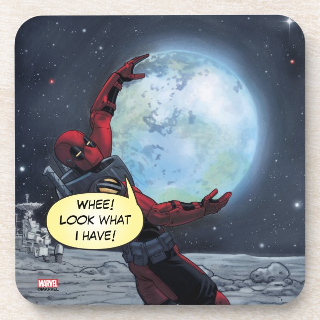 Deadpool Holding The Earth Coaster (Front)