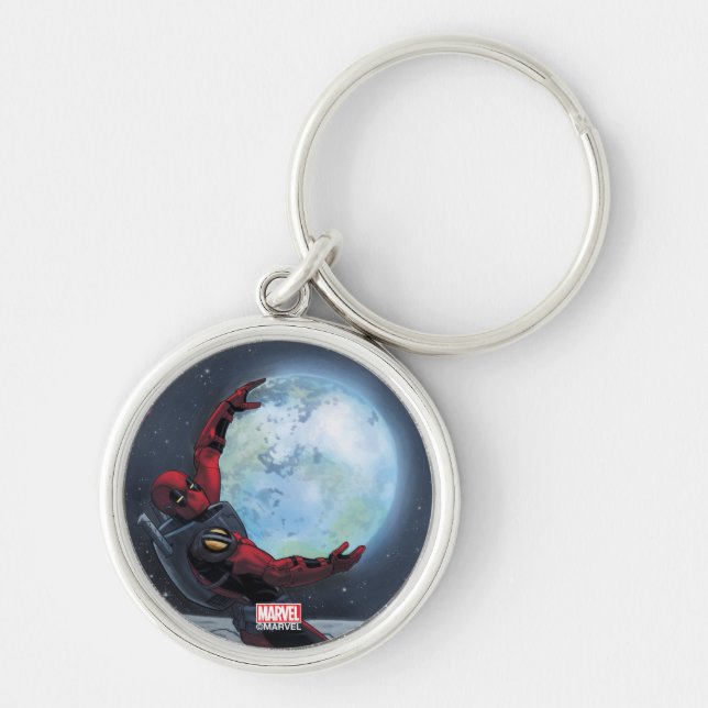Deadpool Holding The Earth Keychain (Front)