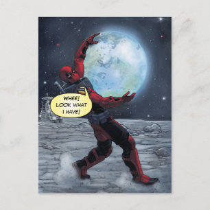 Deadpool Holding The Earth Postcard