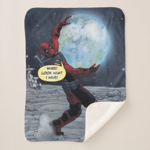 Deadpool Holding The Earth Sherpa Blanket