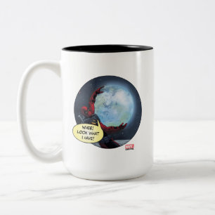 Deadpool Holding The Earth Two-Tone Coffee Mug