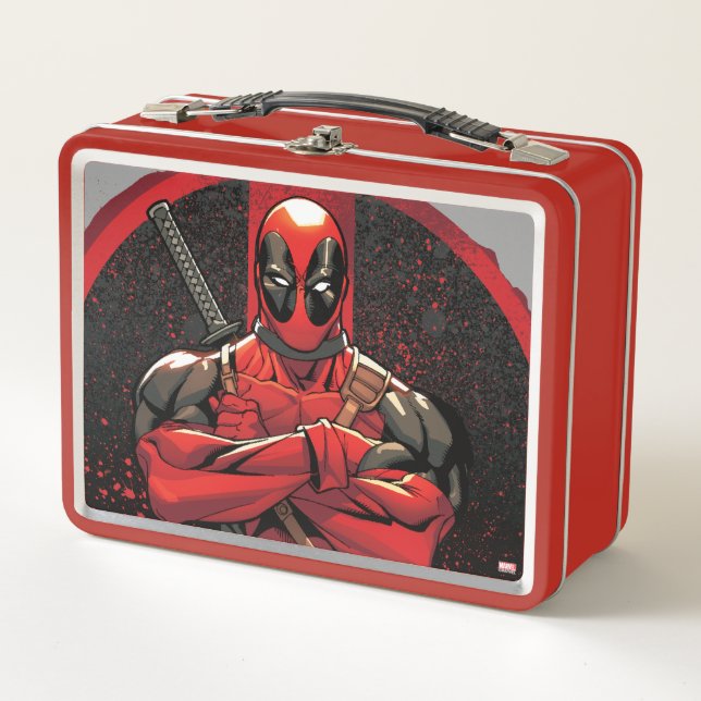 Deadpool in Paint Splatter Logo Adult Lunchbox (Front)