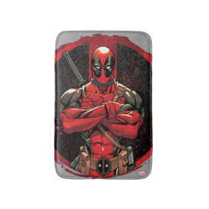 Deadpool in Paint Splatter Logo Bath Mat