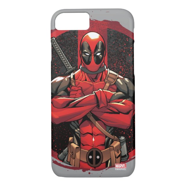 Deadpool in Paint Splatter Logo Case-Mate iPhone Case (Back)