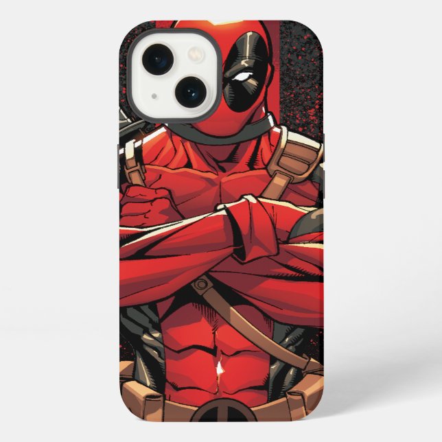 Deadpool in Paint Splatter Logo iPhone Case (Back)