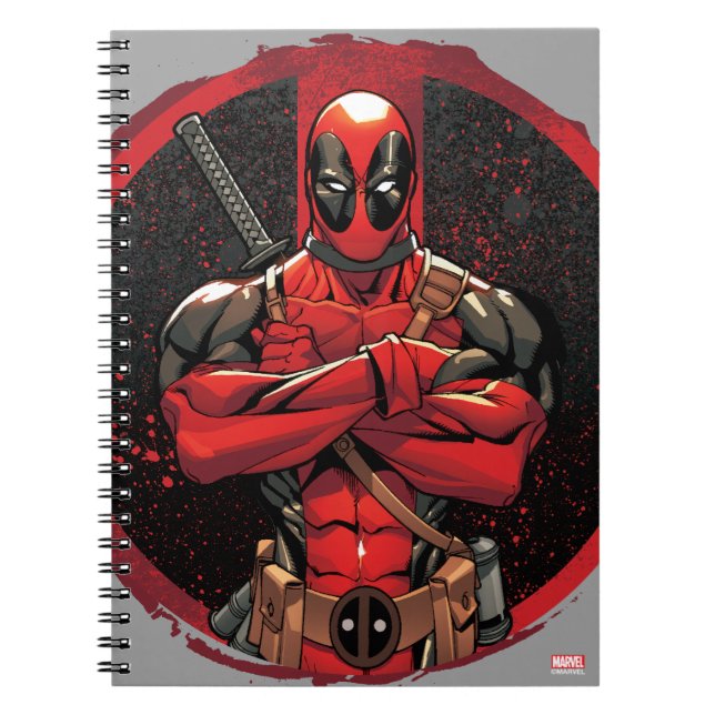 Deadpool in Paint Splatter Logo Notebook (Front)