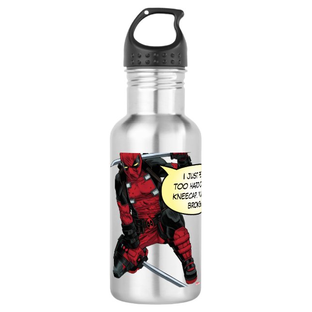 Deadpool Kneeling With Swords 710 Ml Water Bottle (Front)