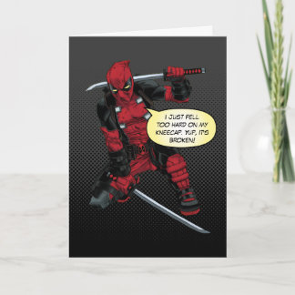 Deadpool Kneeling With Swords Card