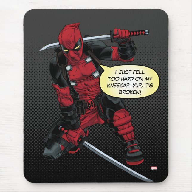Deadpool Kneeling With Swords Mouse Pad (Front)