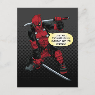 Deadpool Kneeling With Swords Postcard