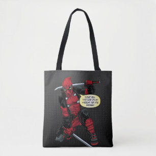 Deadpool Kneeling With Swords Tote Bag