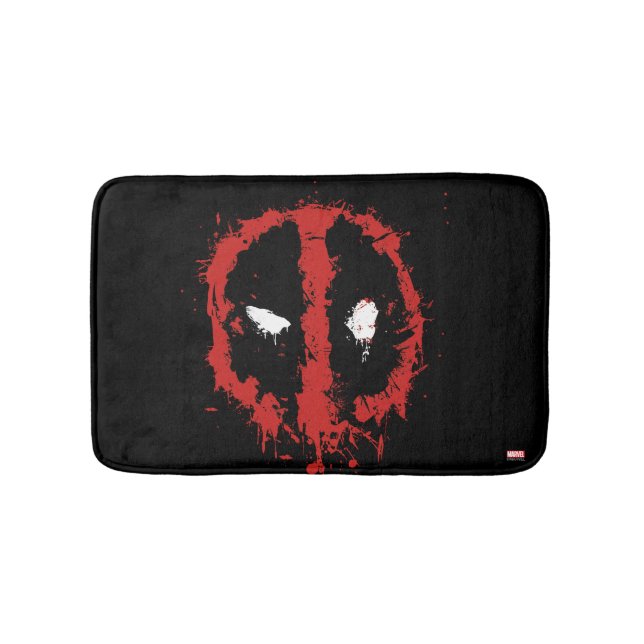 Deadpool Paint Splatter Logo Bath Mat (Front)
