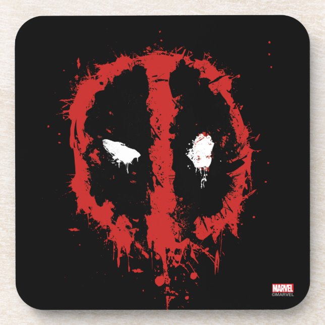 Deadpool Paint Splatter Logo Coaster (Front)