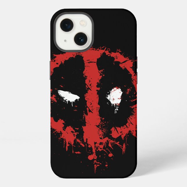 Deadpool Paint Splatter Logo iPhone Case (Back)