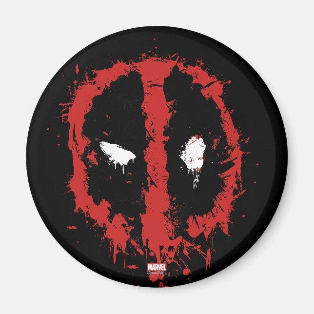 Deadpool Paint Splatter Logo Magnet (Front)
