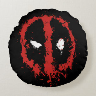 Deadpool Paint Splatter Logo Round Pillow